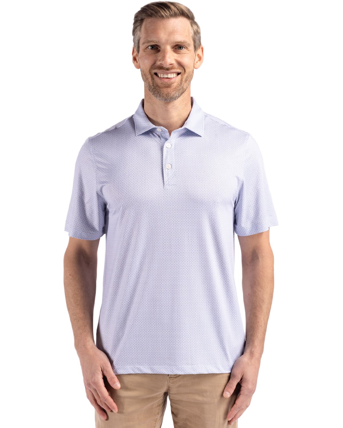 Cutter & Buck® Pike Eco Diamond Dot Print Recycled Mens Polo