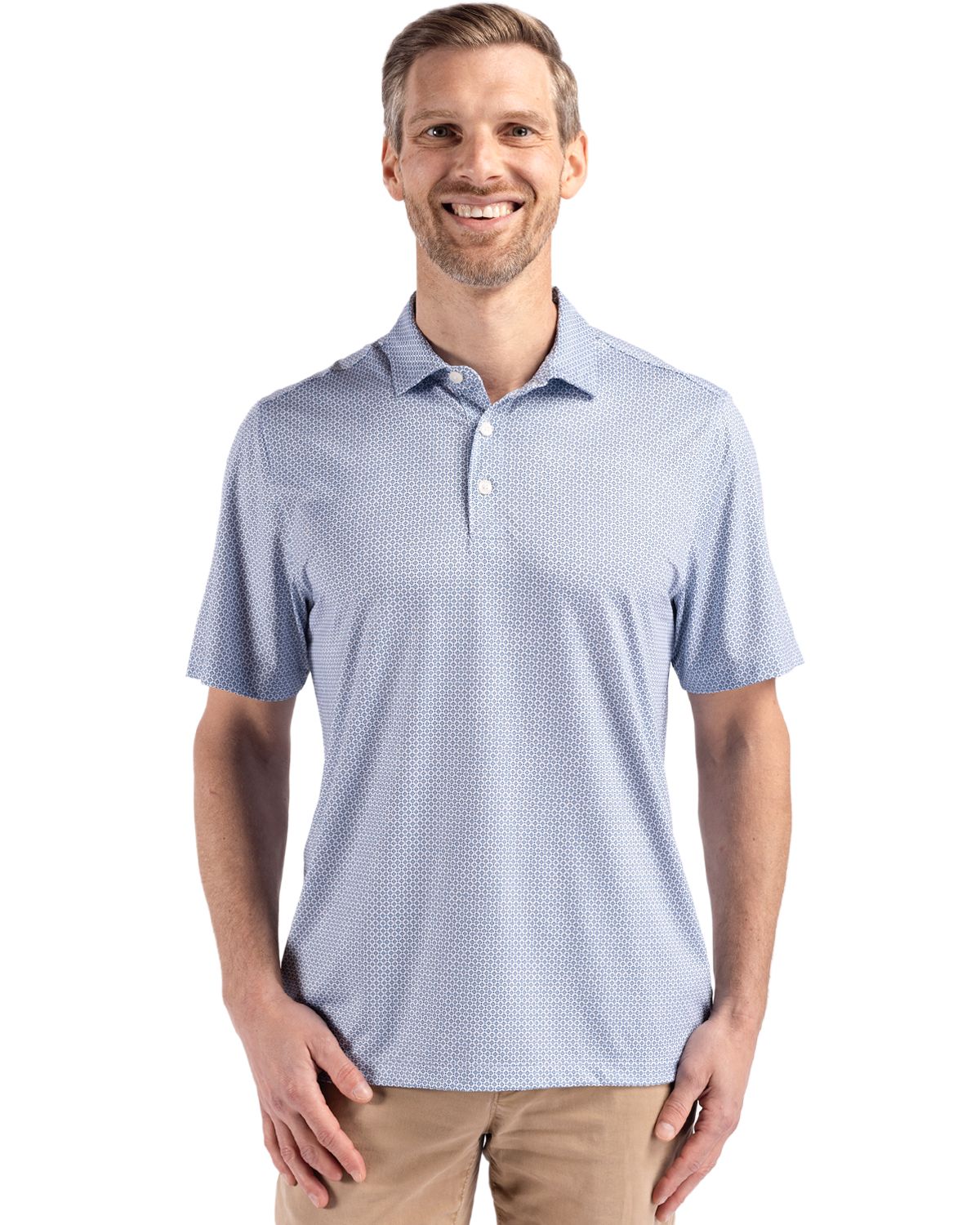 Cutter & Buck® Pike Eco Diamond Dot Print Recycled Mens Polo