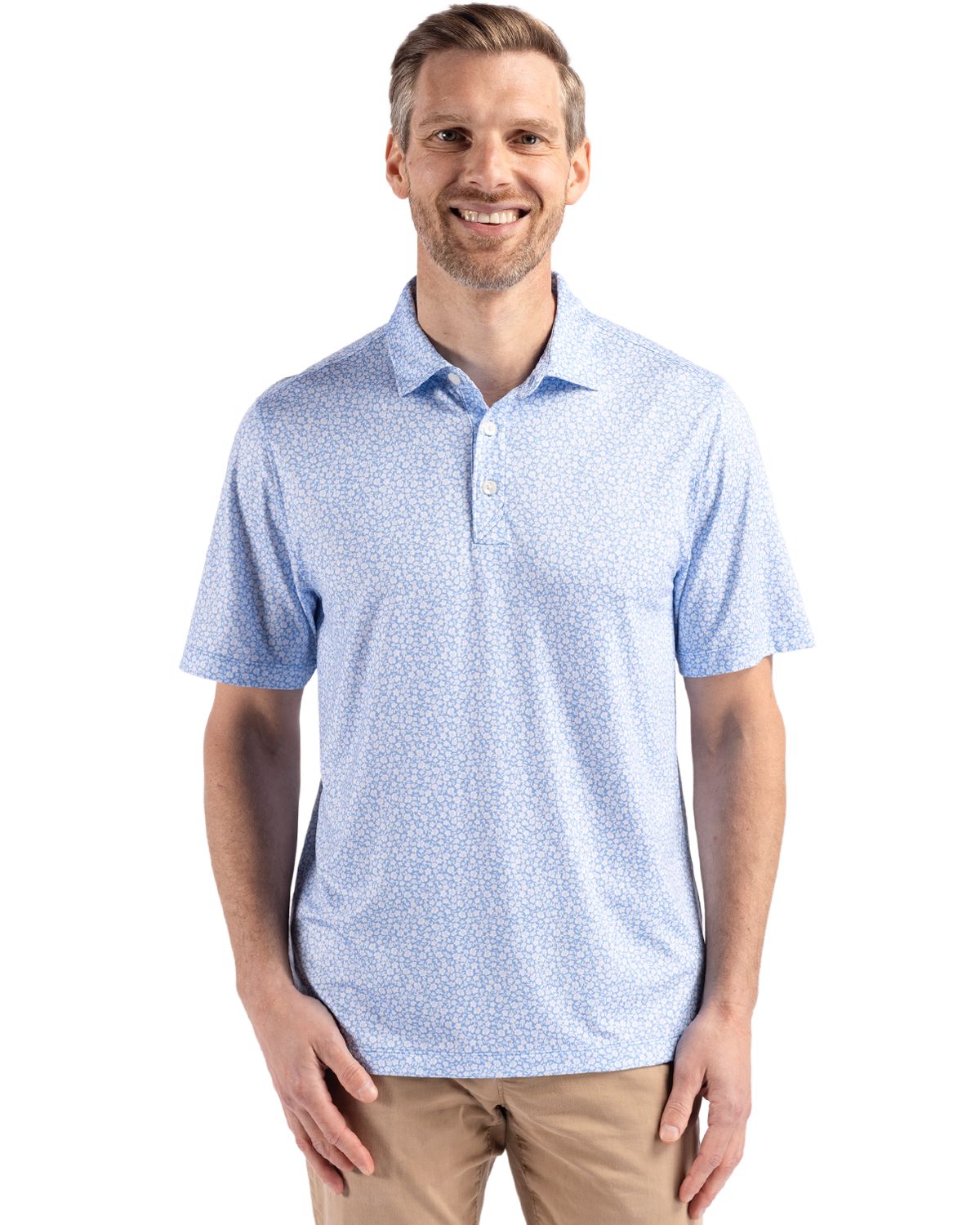 Cutter & Buck® Pike Eco Flora Print Recycled Mens Polo