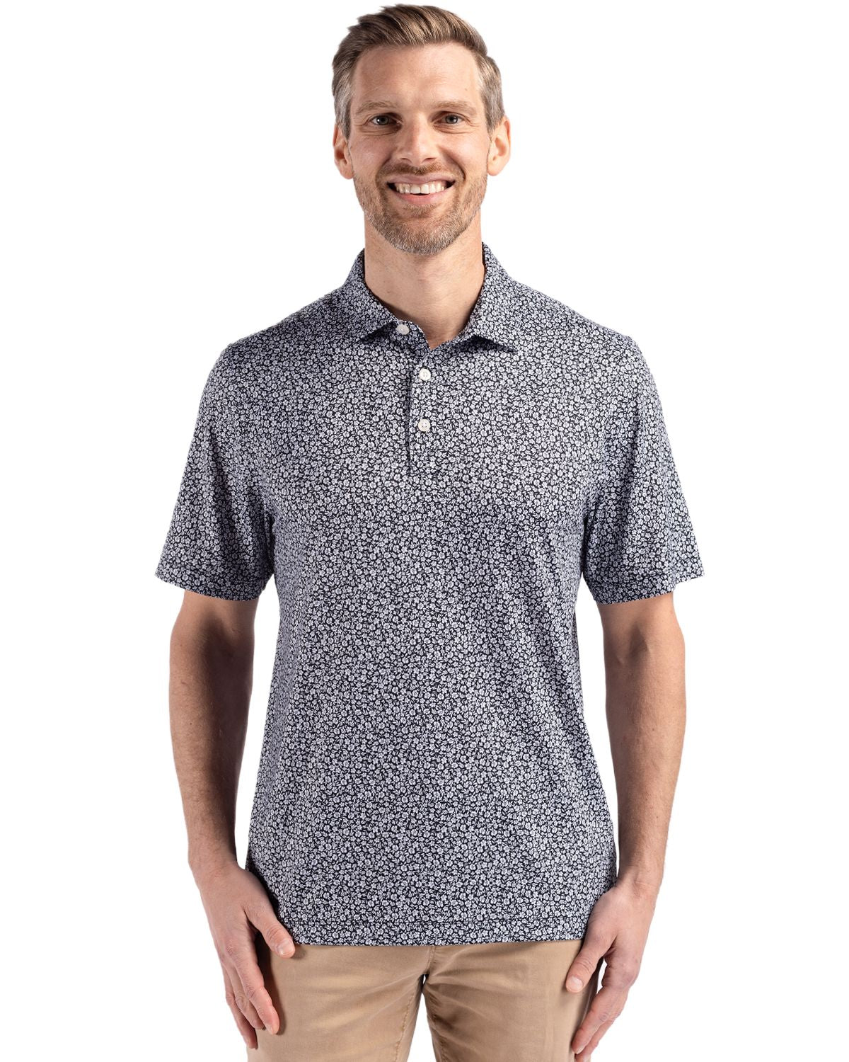Cutter & Buck® Pike Eco Flora Print Recycled Mens Polo