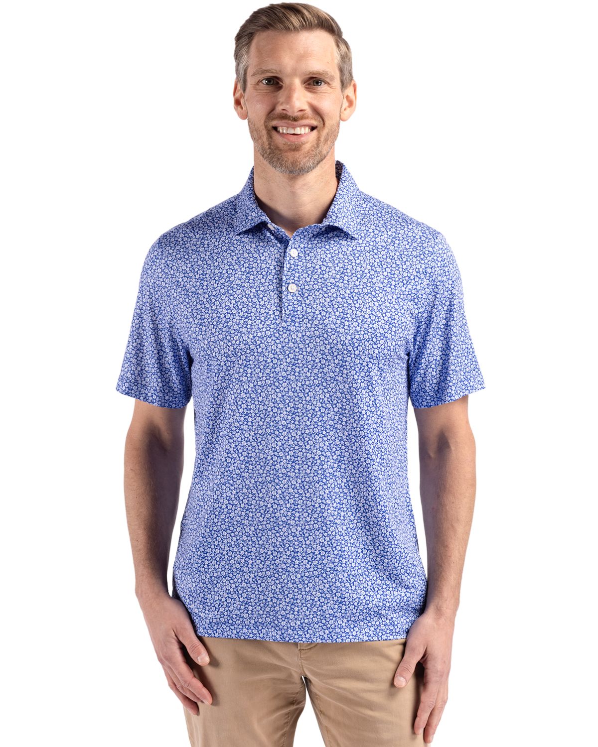 Cutter & Buck® Pike Eco Flora Print Recycled Mens Polo
