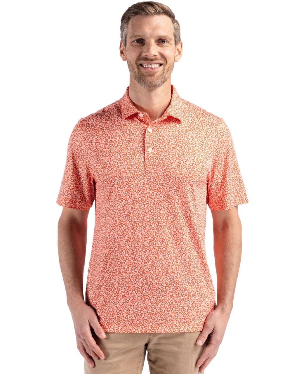 Cutter & Buck® Pike Eco Flora Print Recycled Mens Polo