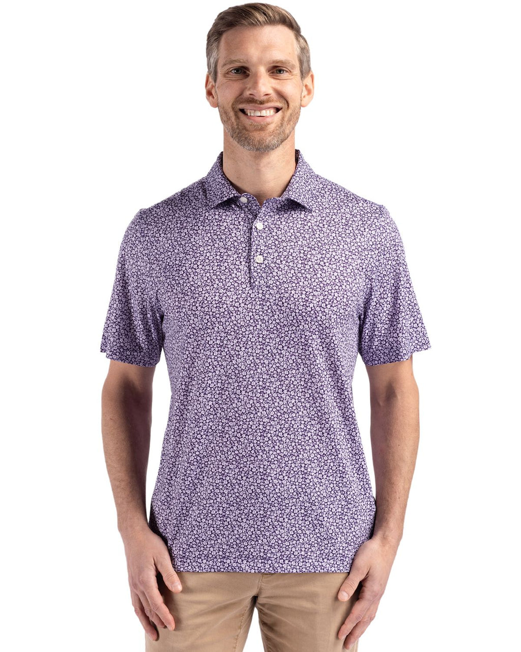 Cutter & Buck® Pike Eco Flora Print Recycled Mens Polo