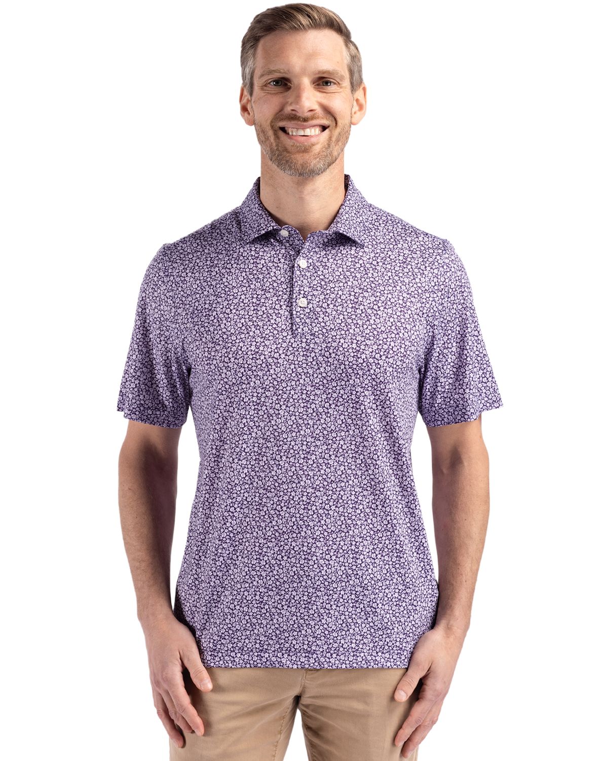 Cutter & Buck® Pike Eco Flora Print Recycled Mens Polo