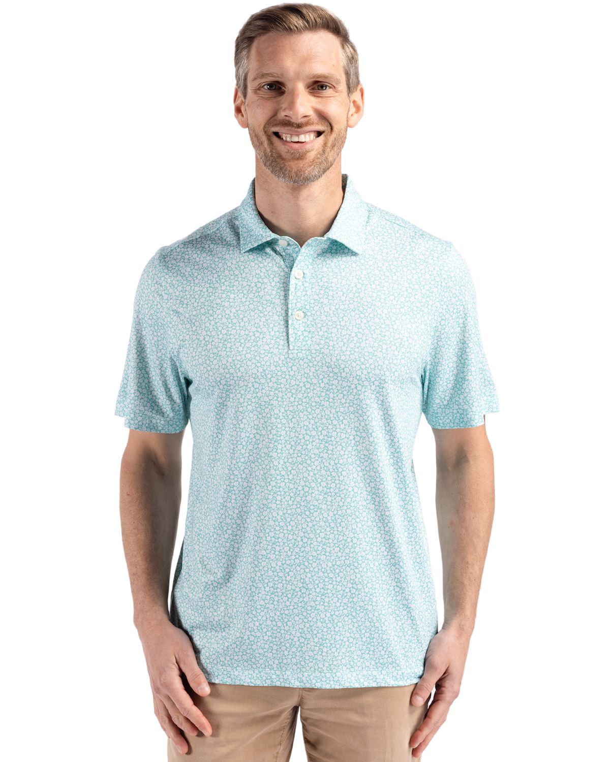 Cutter & Buck® Pike Eco Flora Print Recycled Mens Polo