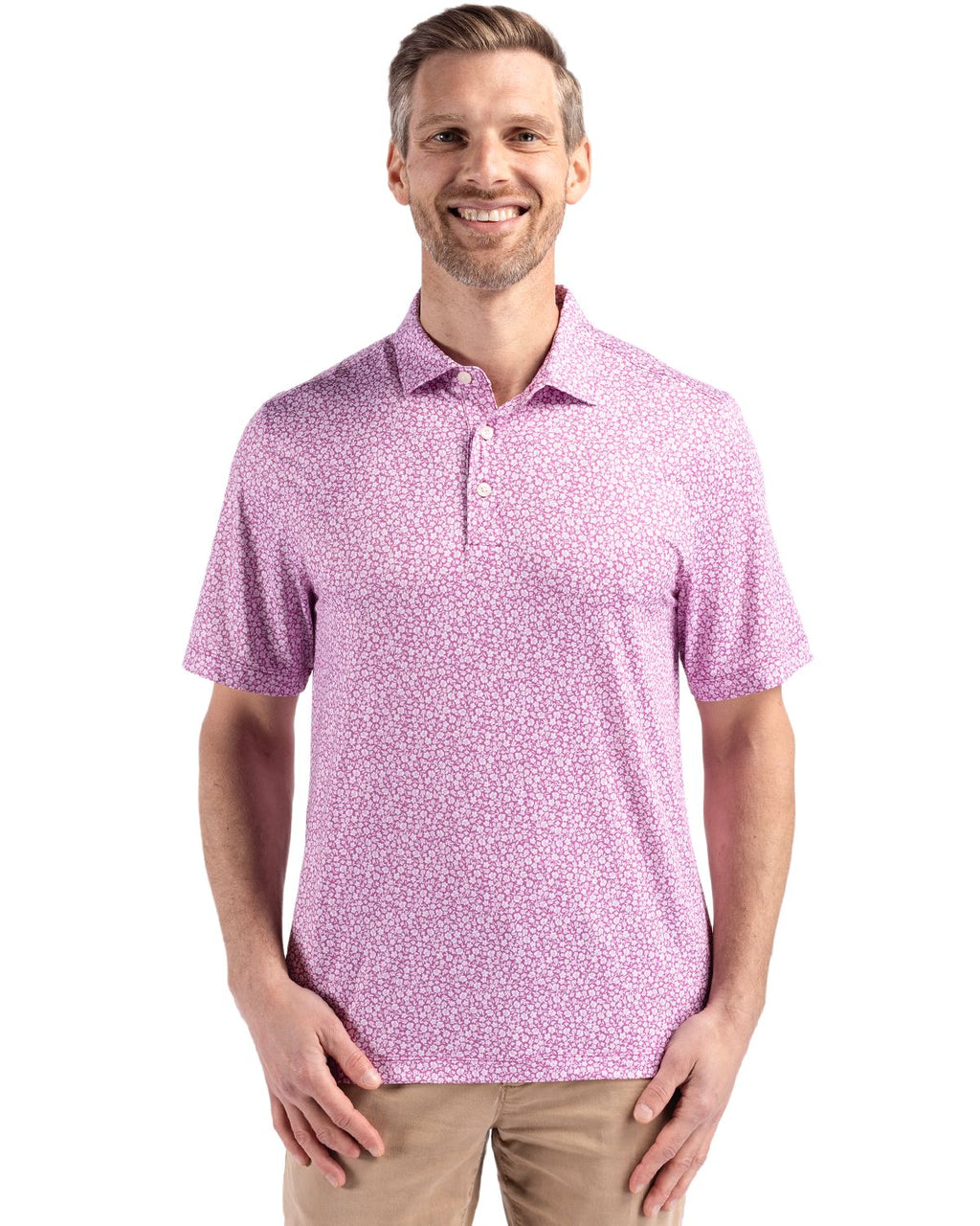 Cutter & Buck® Pike Eco Flora Print Recycled Mens Polo