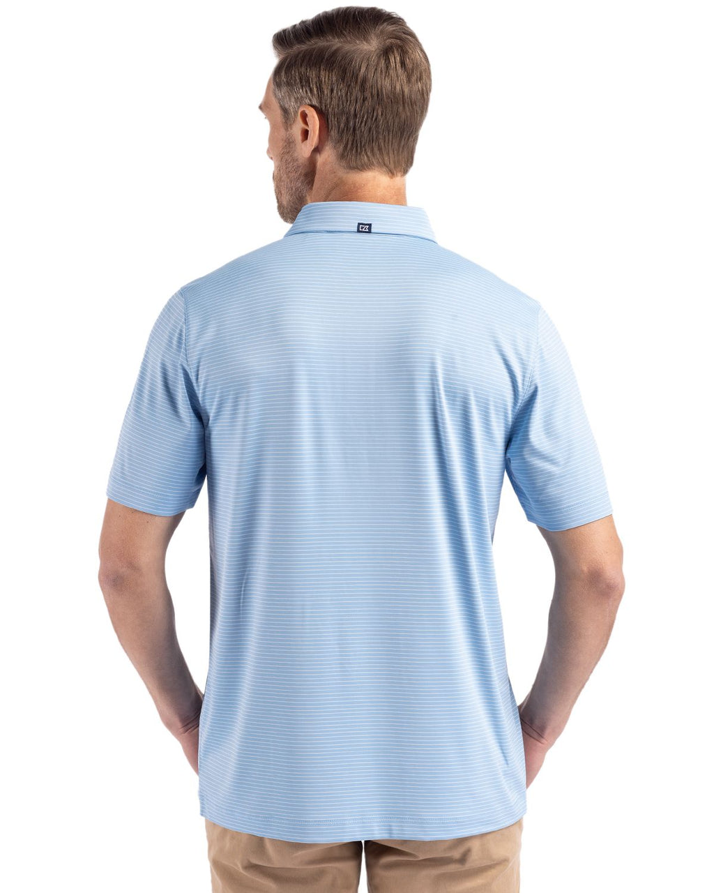 Cutter & Buck® Forge Epic Confidence Fine Line Stripe Stretch Recycled Mens Polo