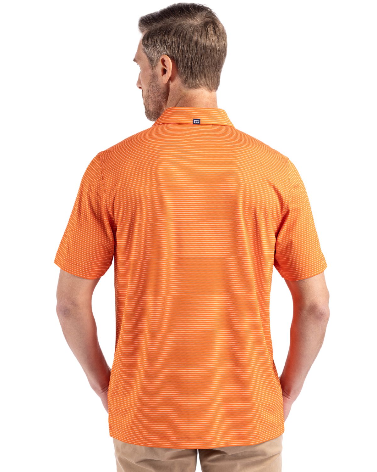 Cutter & Buck® Forge Epic Confidence Fine Line Stripe Stretch Recycled Mens Polo