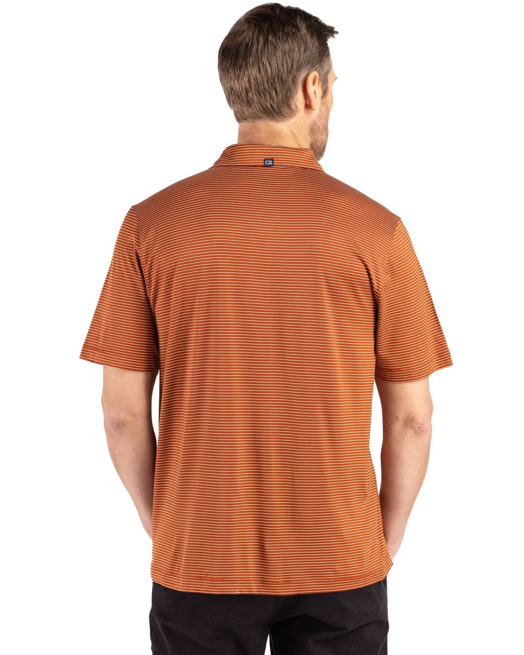 Cutter & Buck® Forge Epic Confidence Fine Line Stripe Stretch Recycled Mens Polo