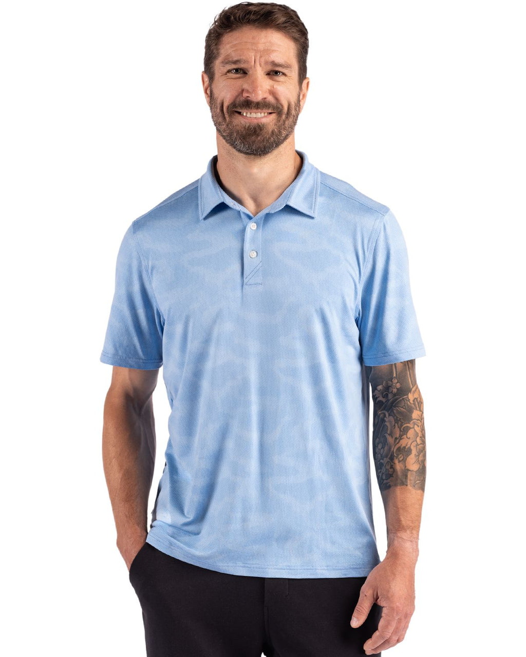 Cutter & Buck Coastline Epic Comfort Camo Print Recycled Mens Polo