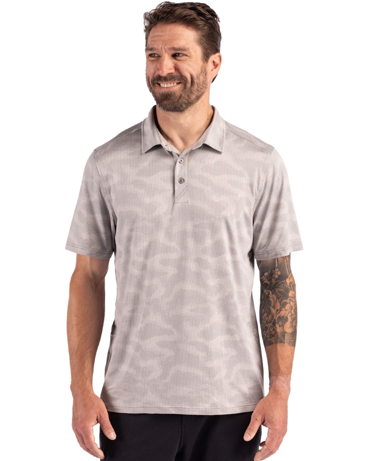 Cutter & Buck Coastline Epic Comfort Camo Print Recycled Mens Polo