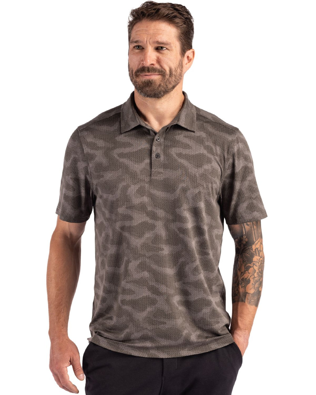 Cutter & Buck Coastline Epic Comfort Camo Print Recycled Mens Polo