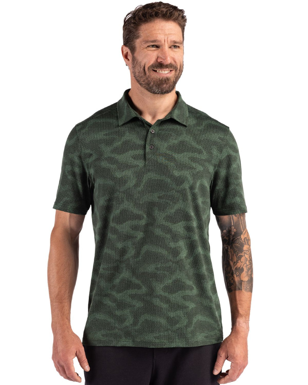 Cutter & Buck Coastline Epic Comfort Camo Print Recycled Mens Polo