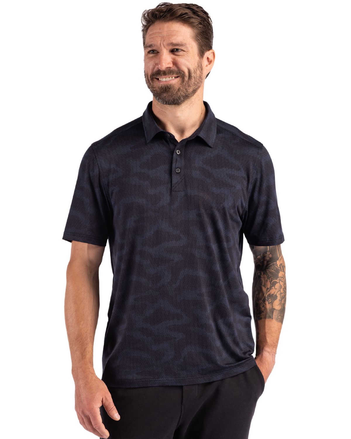 Cutter & Buck Coastline Epic Comfort Camo Print Recycled Mens Polo