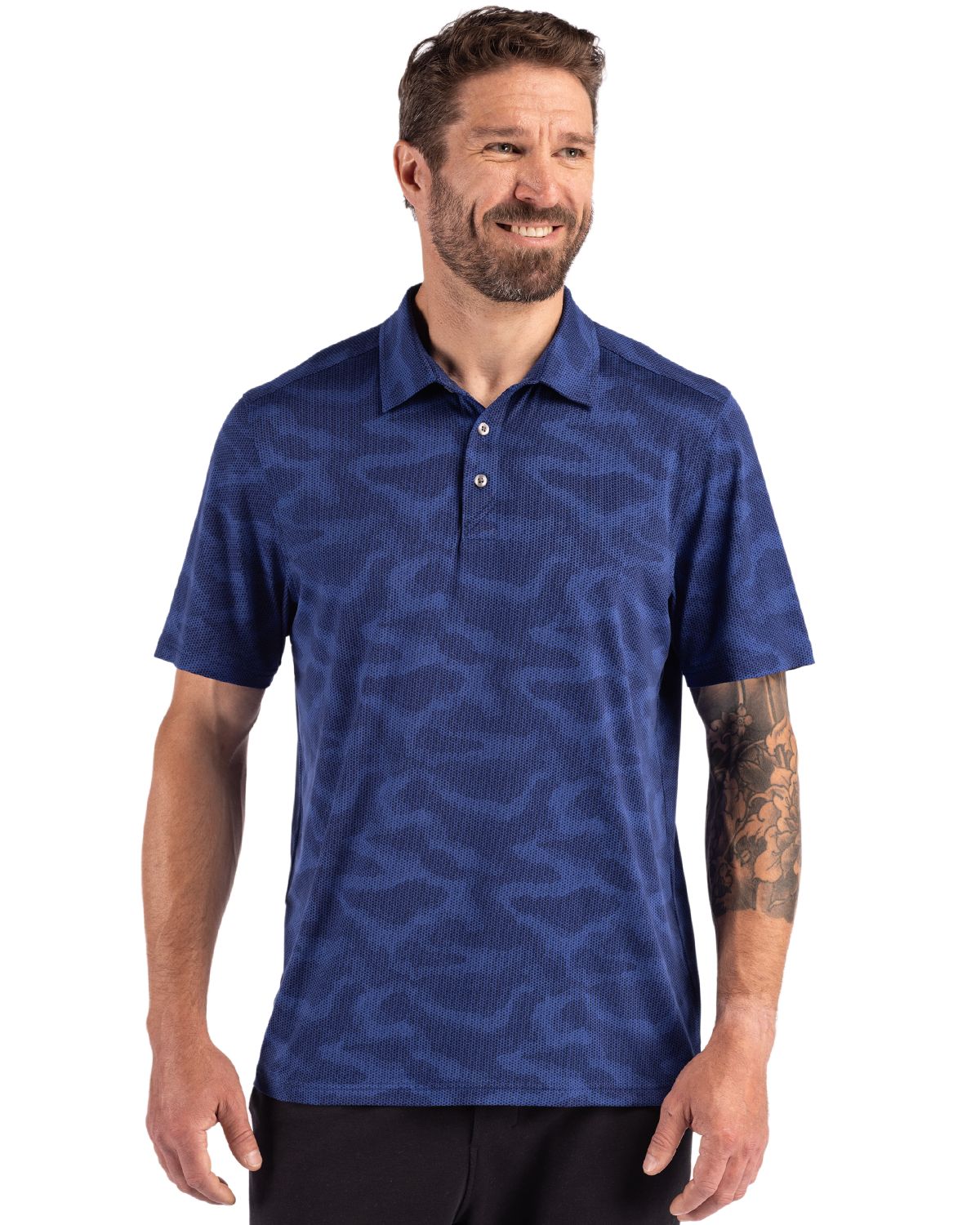 Cutter & Buck Coastline Epic Comfort Camo Print Recycled Mens Polo