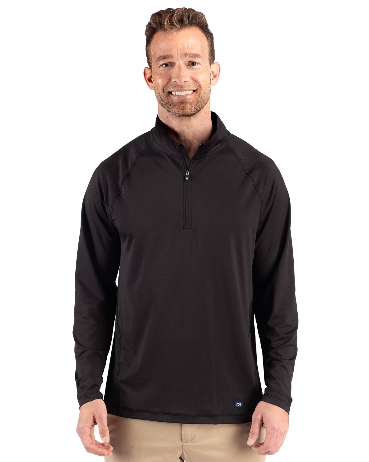 Cutter & Buck Prospect Epic Confidence Recycled Textured Stretch Mens Quarter Zip