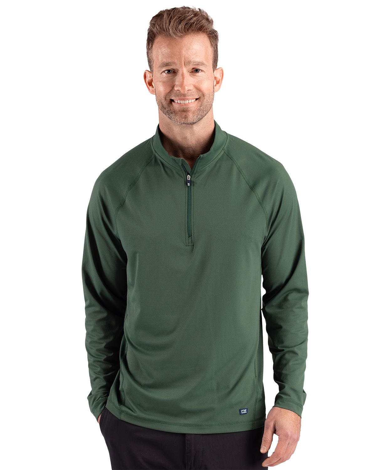 Cutter & Buck Prospect Epic Confidence Recycled Textured Stretch Mens Quarter Zip