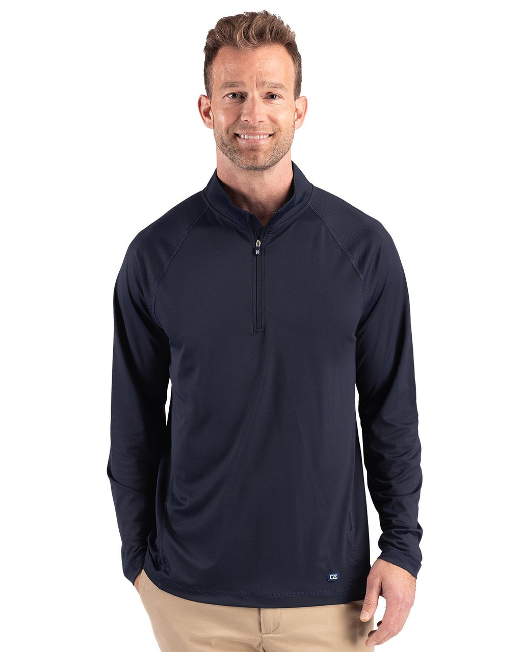 Cutter & Buck Prospect Epic Confidence Recycled Textured Stretch Mens Quarter Zip