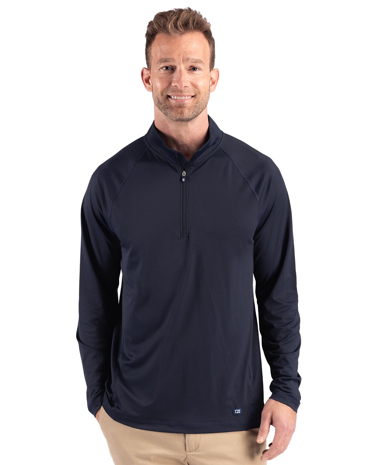 Cutter & Buck Prospect Epic Confidence Recycled Textured Stretch Mens Quarter Zip