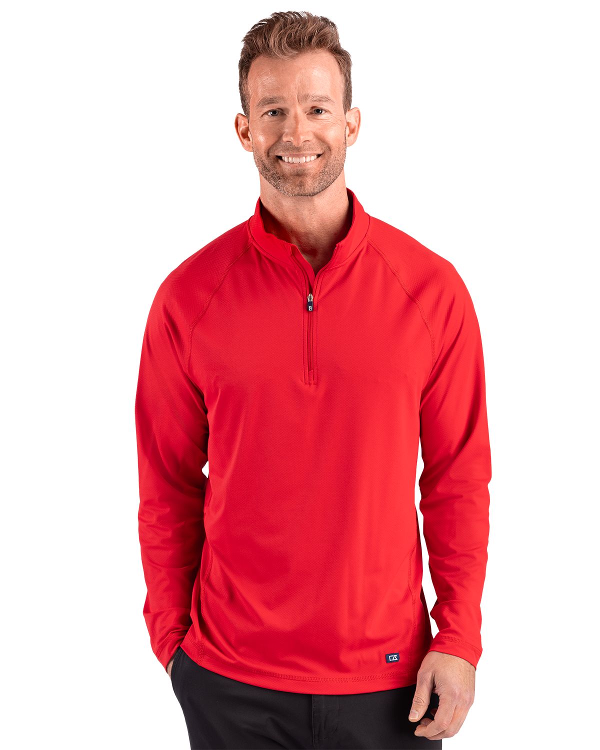 Cutter & Buck Prospect Epic Confidence Recycled Textured Stretch Mens Quarter Zip
