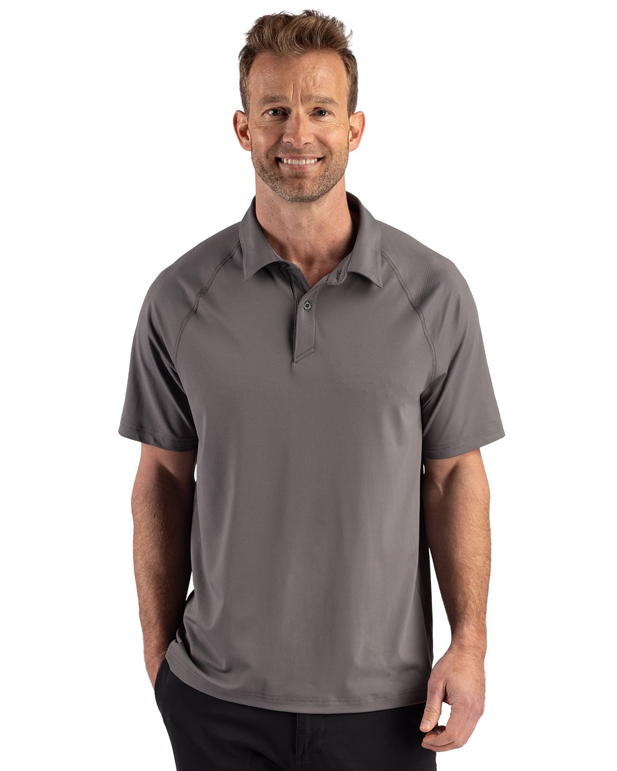 Cutter & Buck Prospect Epic Confidence Recycled Textured Stretch Mens Sport Polo