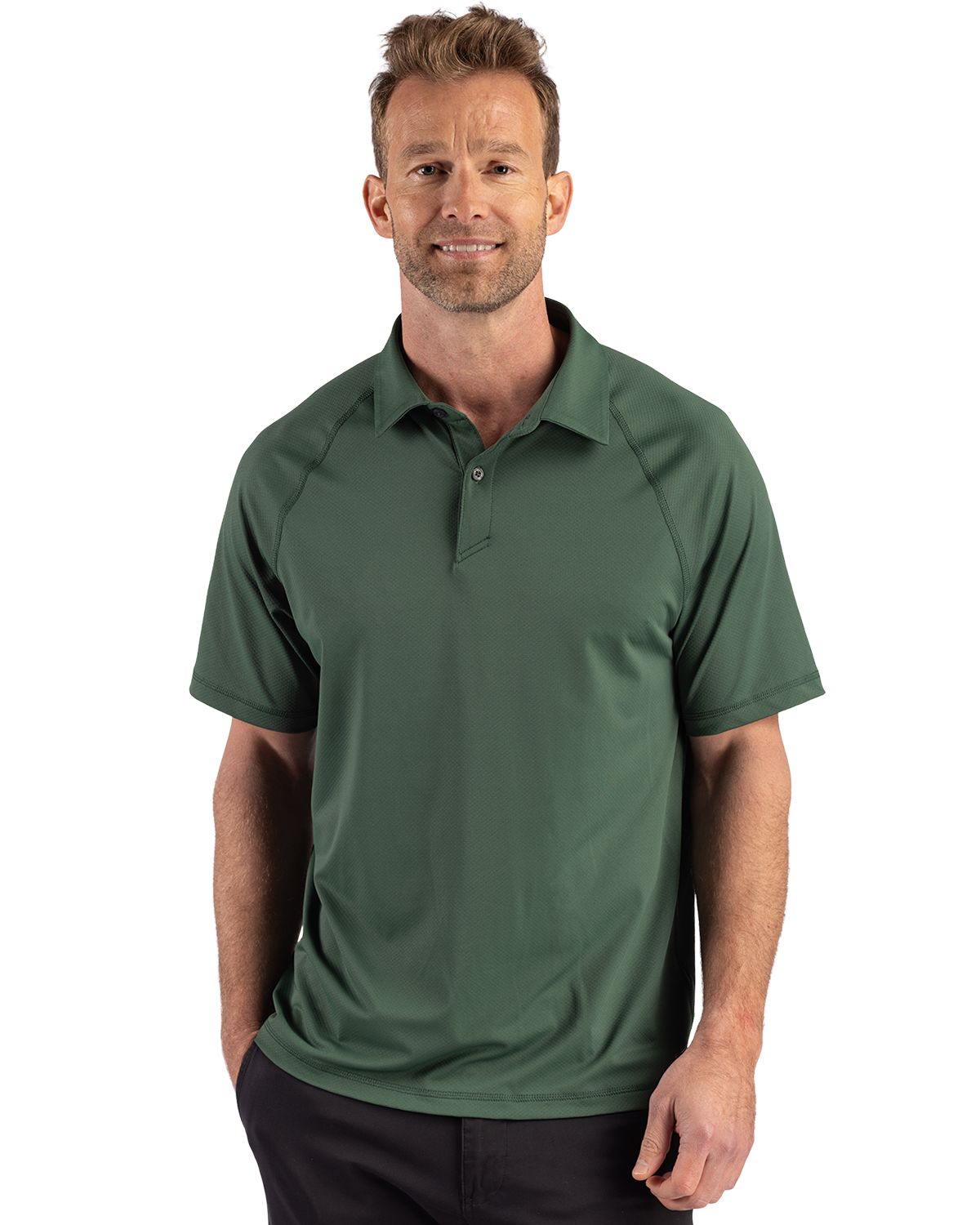 Cutter & Buck Prospect Epic Confidence Recycled Textured Stretch Mens Sport Polo