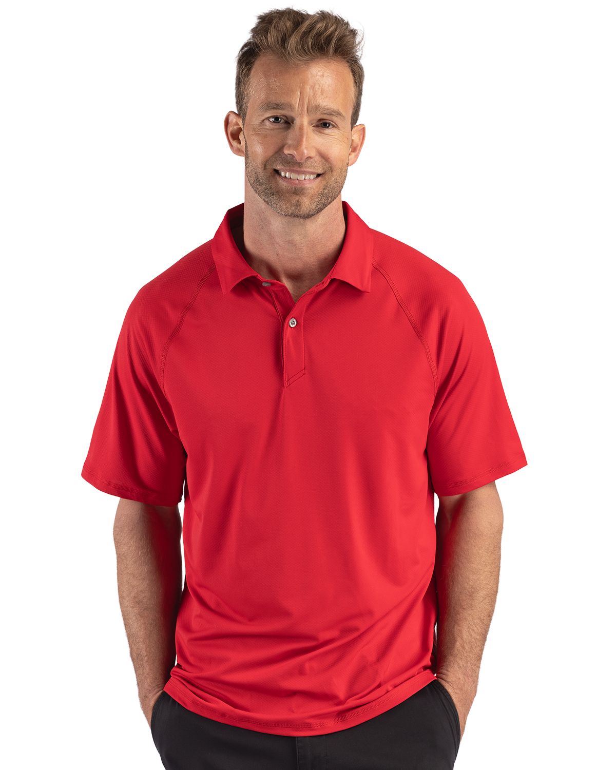 Cutter & Buck Prospect Epic Confidence Recycled Textured Stretch Mens Sport Polo