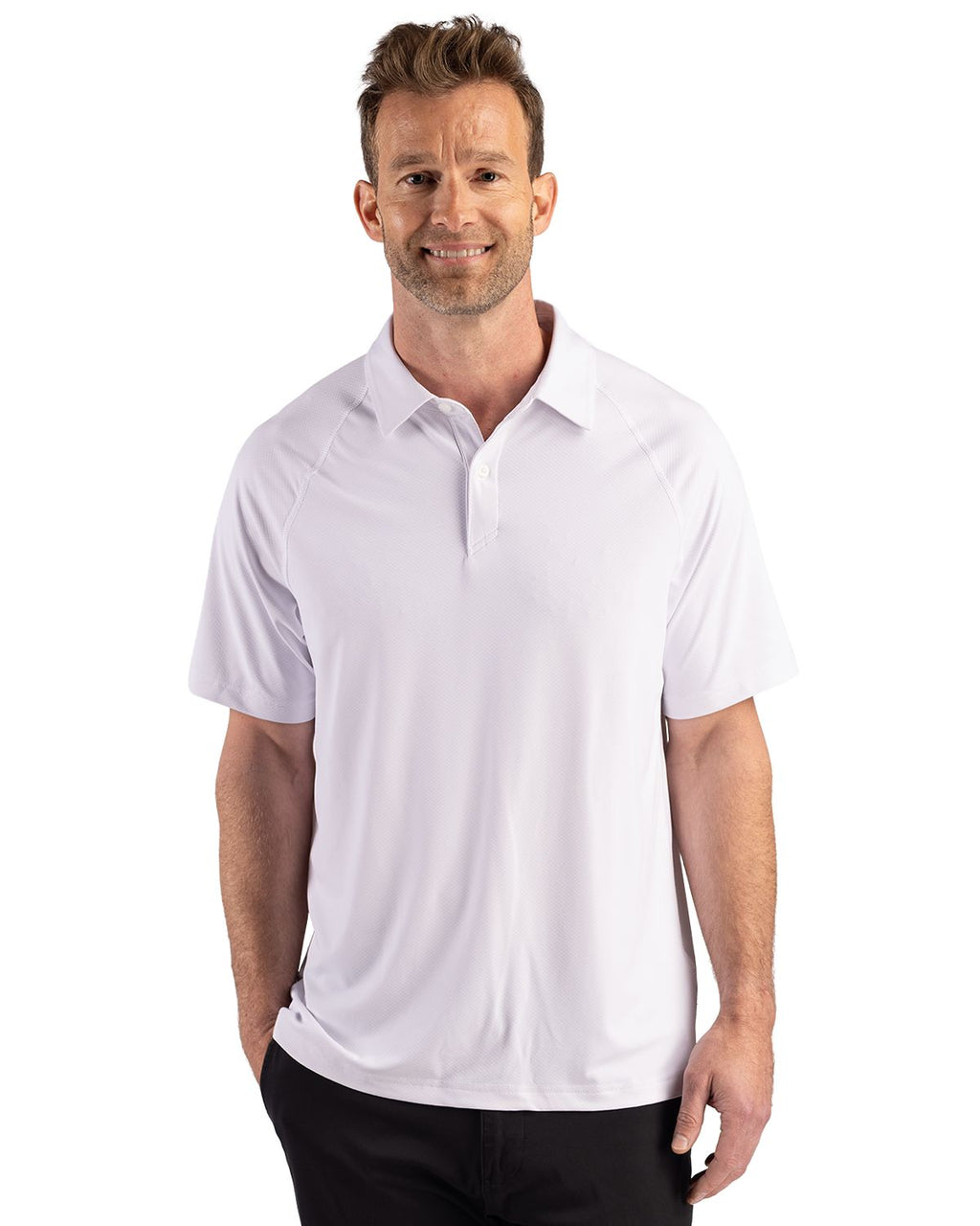 Cutter & Buck Prospect Epic Confidence Recycled Textured Stretch Mens Sport Polo