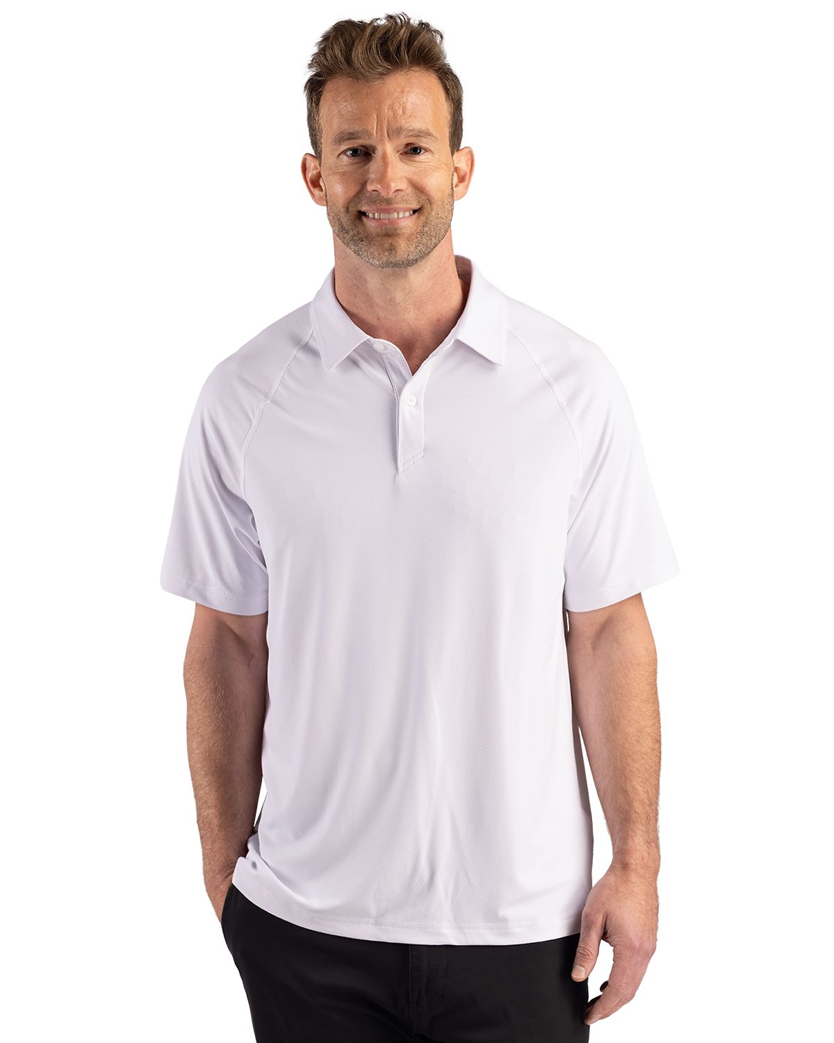 Cutter & Buck Prospect Epic Confidence Recycled Textured Stretch Mens Sport Polo