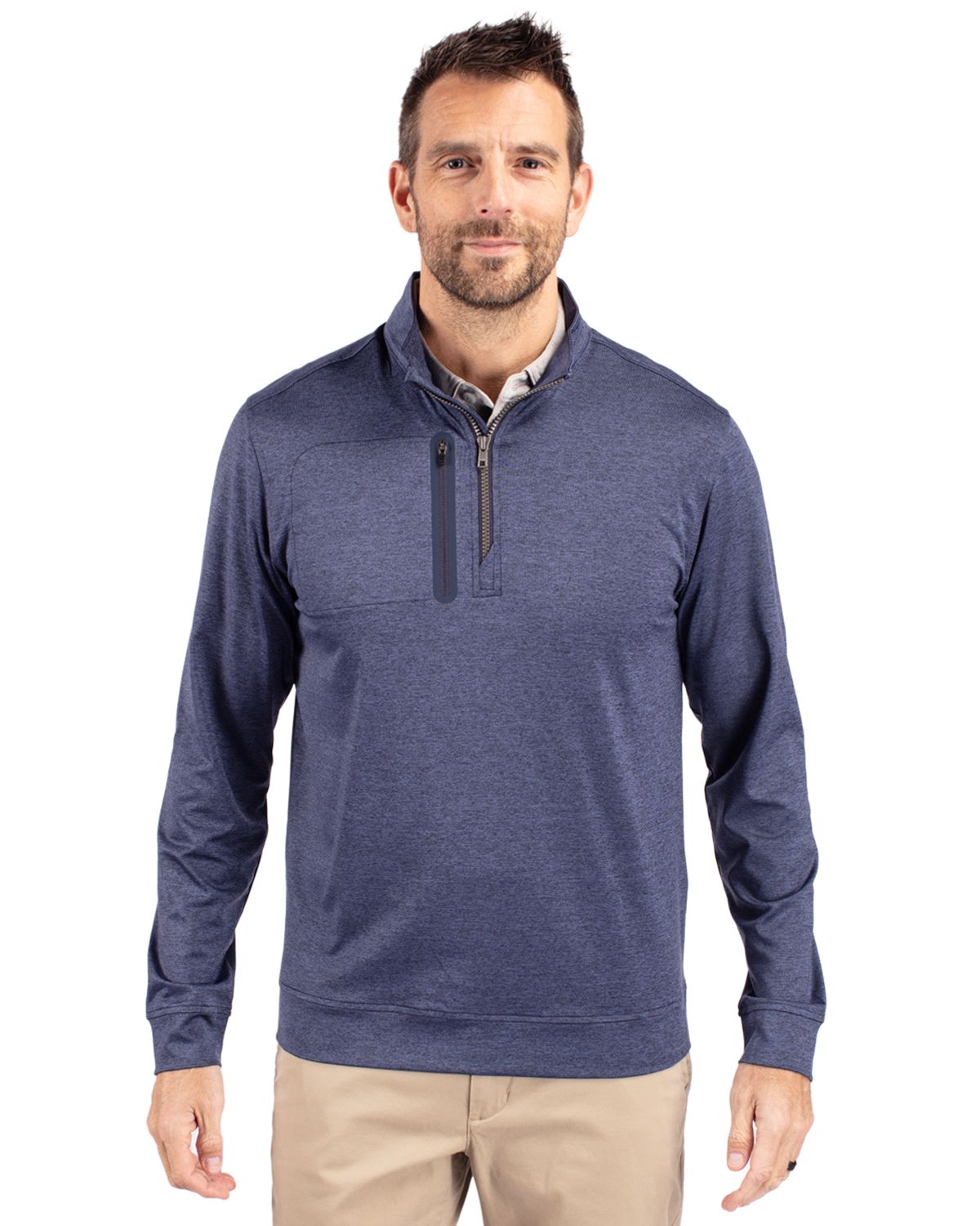 Cutter & Buck® Stealth Heathered Quarter Zip Mens Pull Over