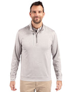 Cutter & Buck® Stealth Heathered Quarter Zip Mens Pull Over