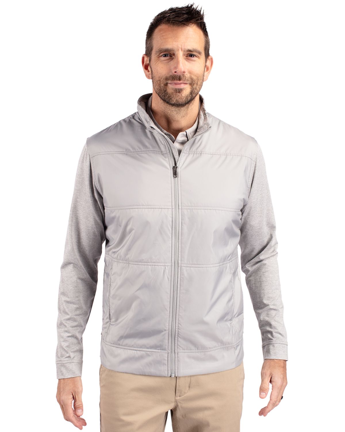Cutter & Buck® Stealth Hybrid Quilted Mens Full Zip Windbreaker Jacket