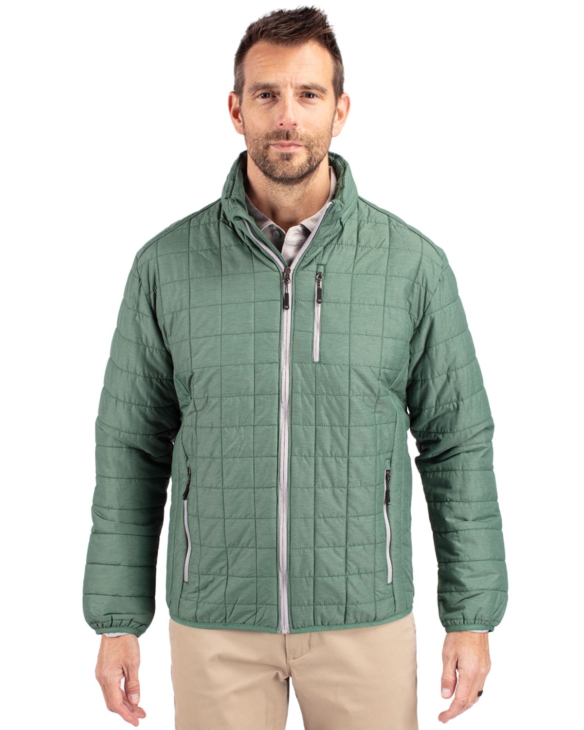 Cutter & Buck® Rainier PrimaLoft® Mens Eco Insulated Full Zip Puffer Jacket