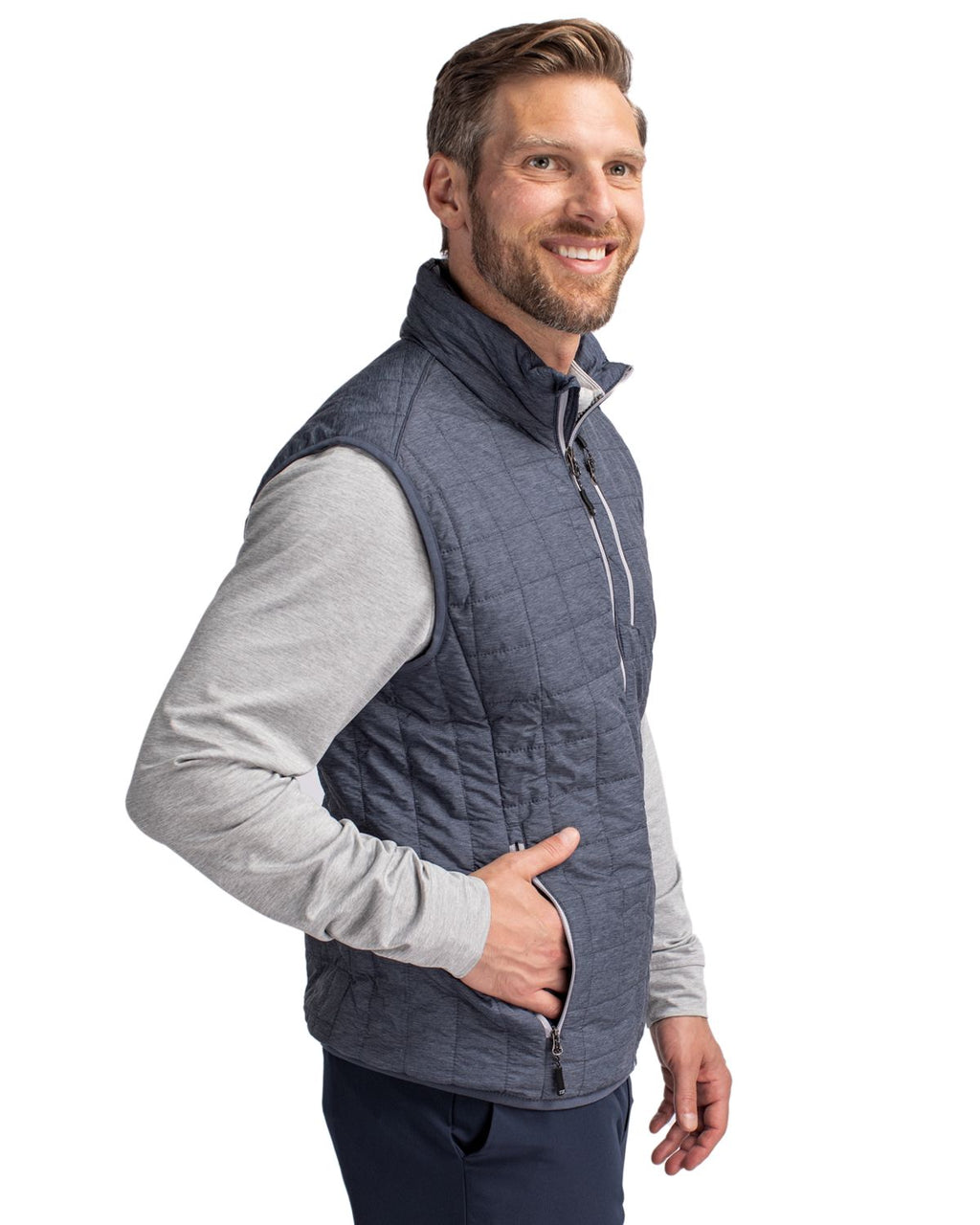 Cutter & Buck® Rainier PrimaLoft® Mens Eco Insulated Full Zip Puffer Vest