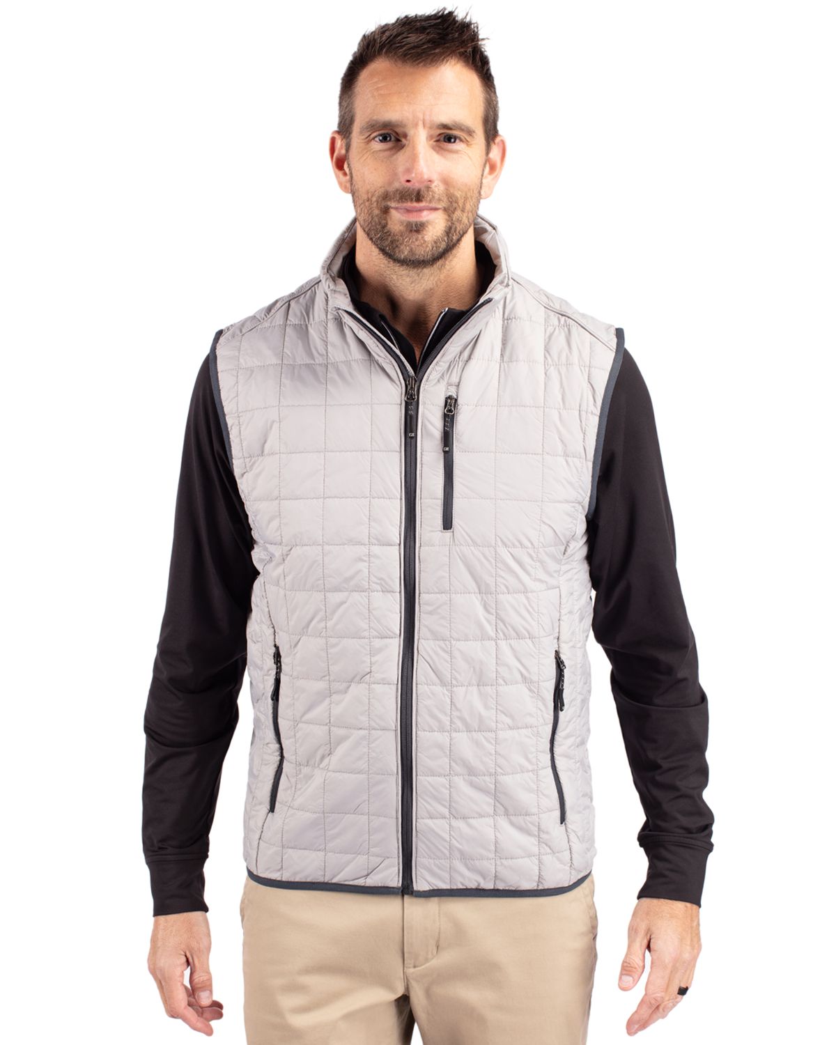Cutter & Buck® Rainier PrimaLoft® Mens Eco Insulated Full Zip Puffer Vest