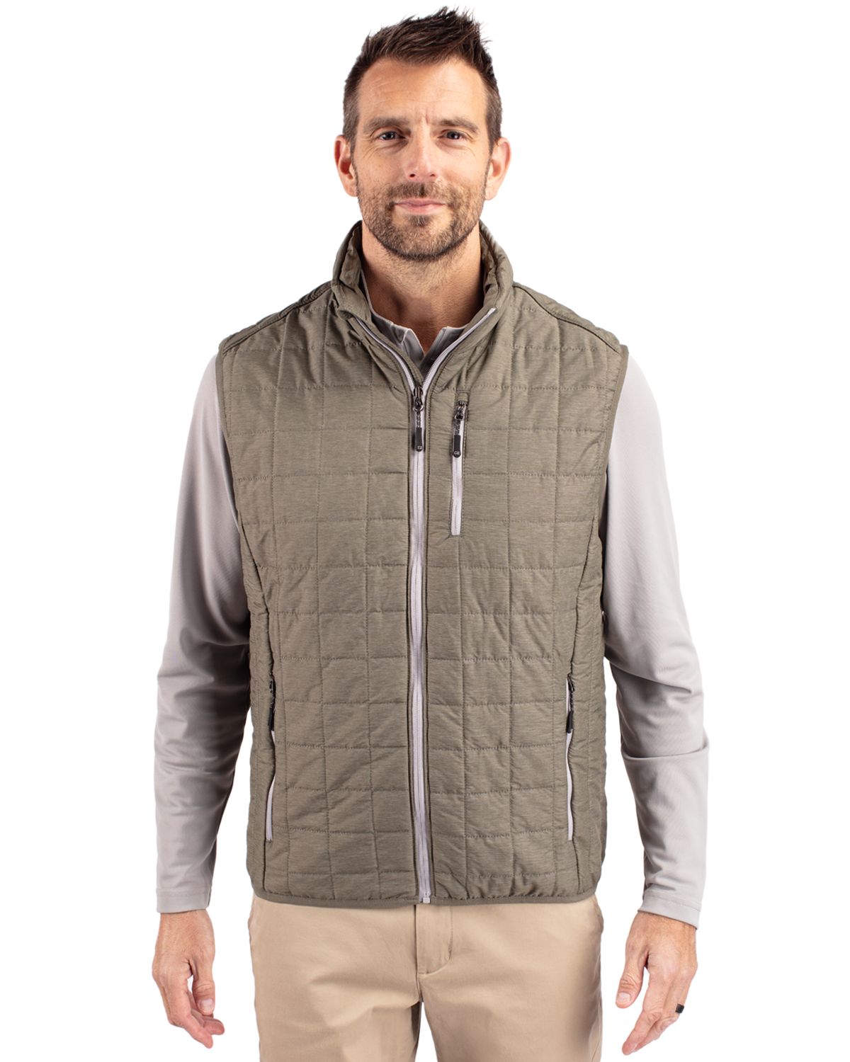Cutter & Buck® Rainier PrimaLoft® Mens Eco Insulated Full Zip Puffer Vest