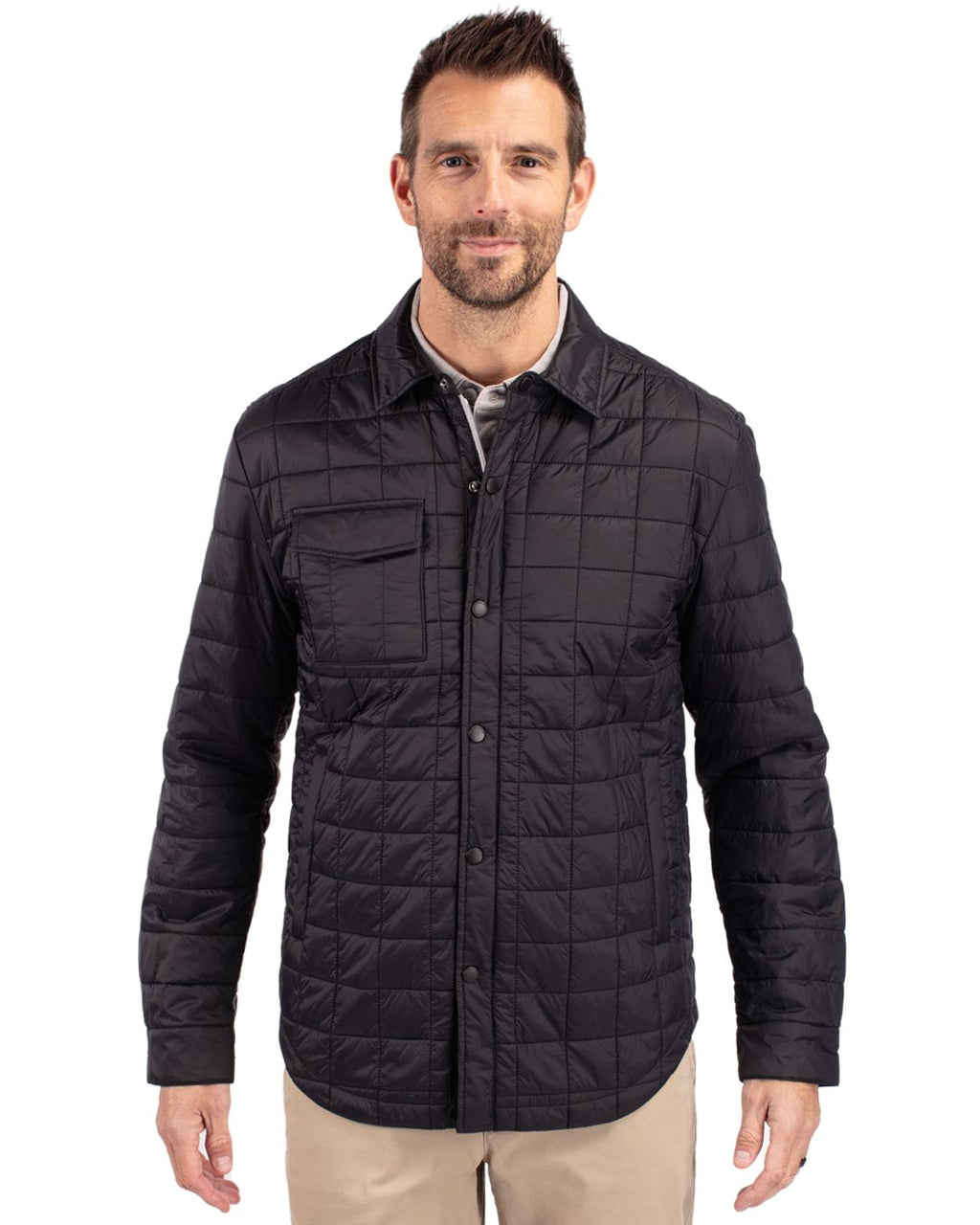 Cutter & Buck® Rainier PrimaLoft® Mens Big and Tall Eco Insulated Quilted Shirt Jacket