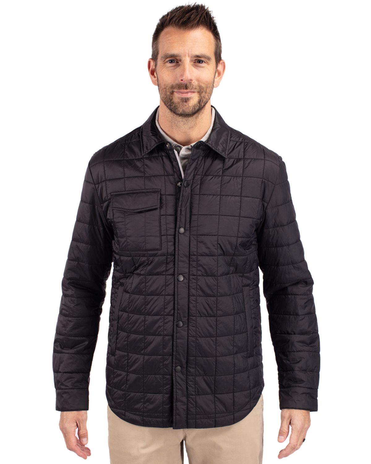 Cutter & Buck® Rainier PrimaLoft® Mens Big and Tall Eco Insulated Quilted Shirt Jacket