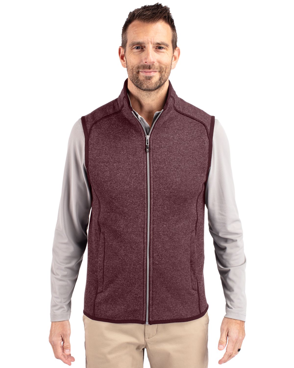 Cutter & Buck® Mainsail Sweater-Knit Mens Full Zip Vest