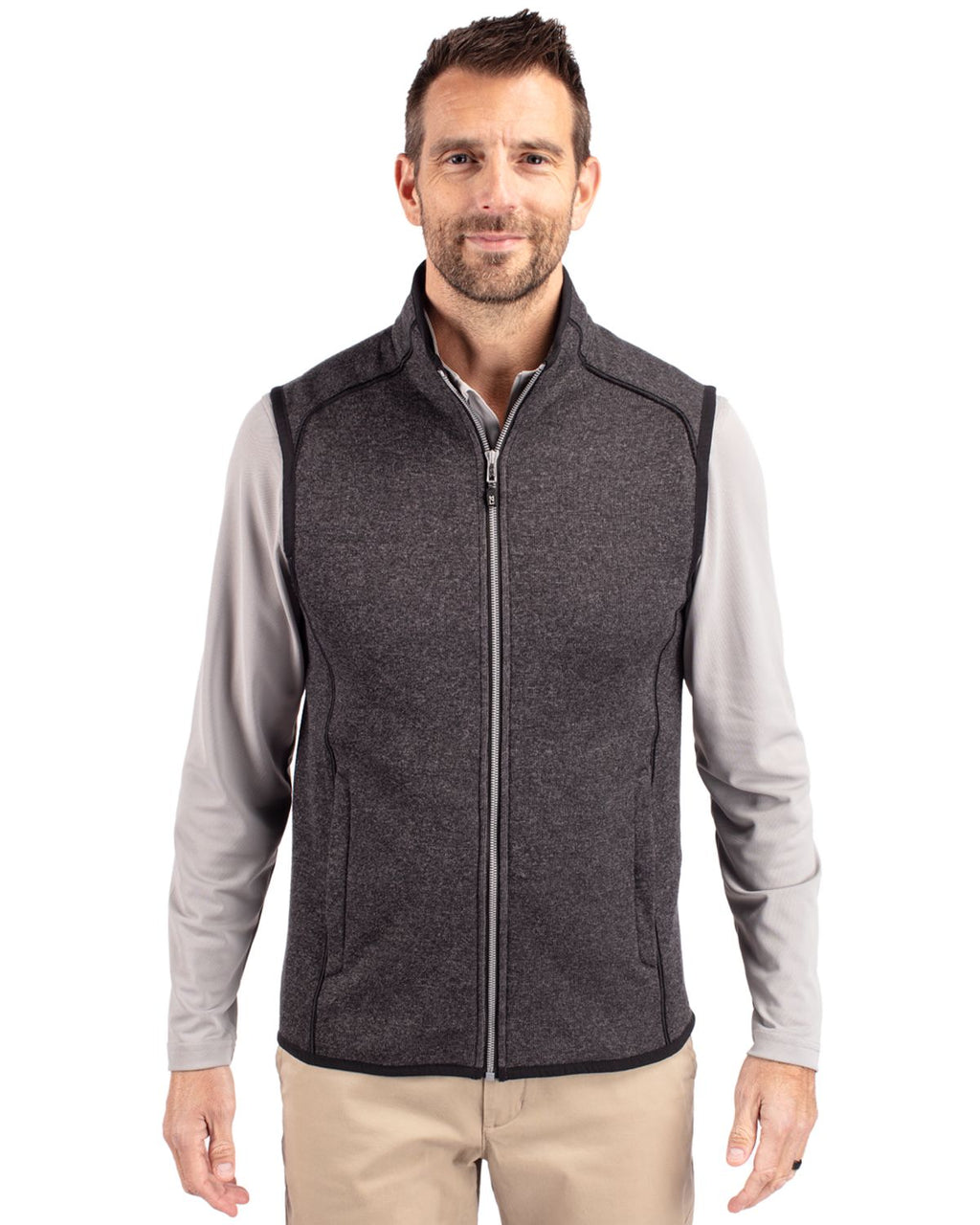 Cutter & Buck® Mainsail Sweater-Knit Mens Big and Tall Full Zip Vest
