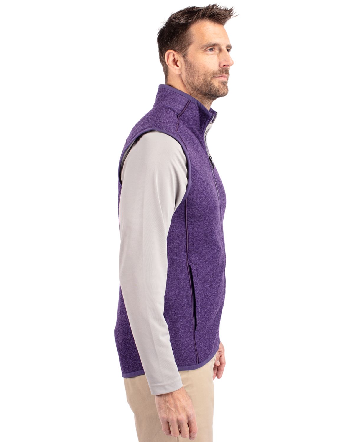 Cutter & Buck® Mainsail Sweater-Knit Mens Full Zip Vest