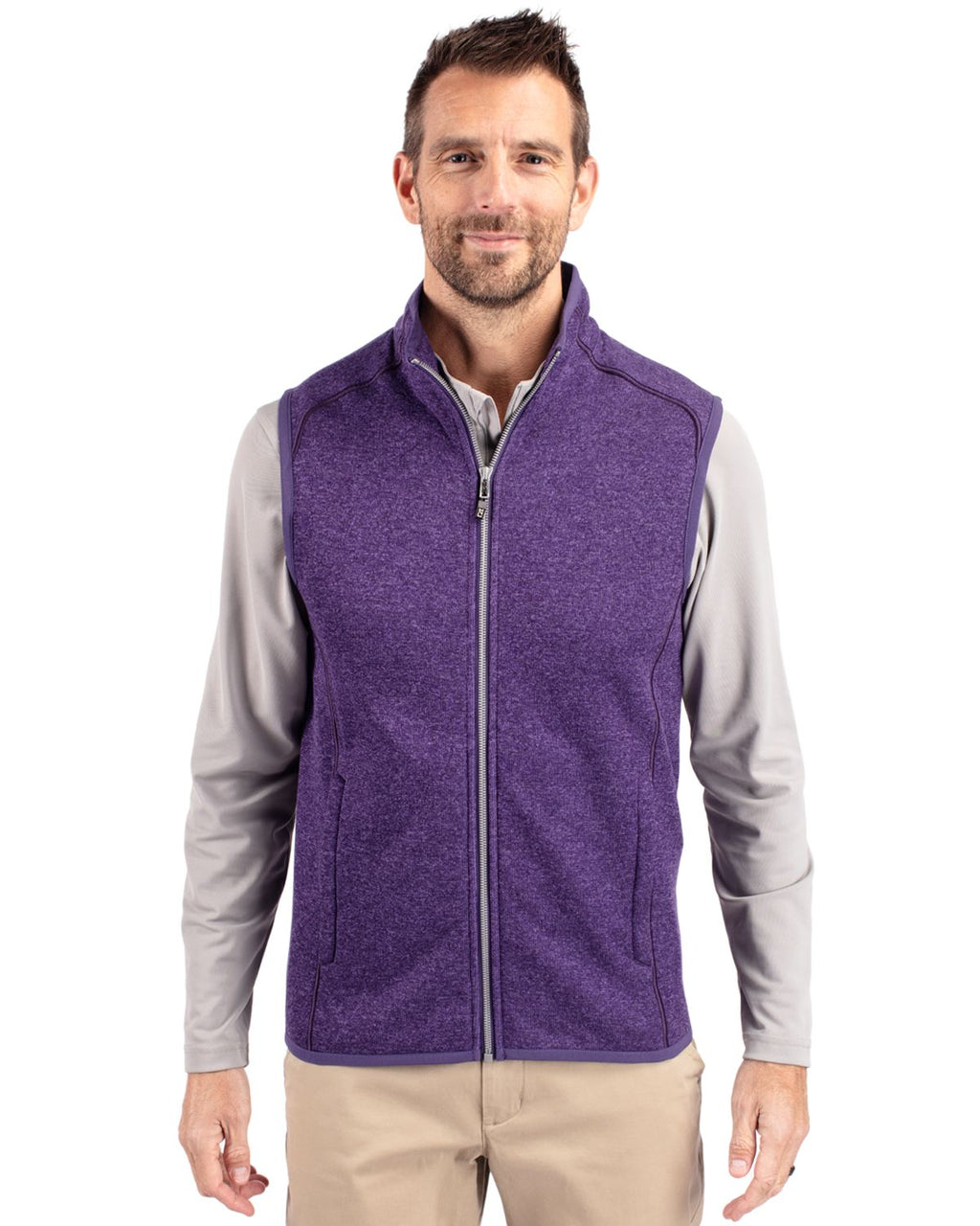 Cutter & Buck® Mainsail Sweater-Knit Mens Full Zip Vest