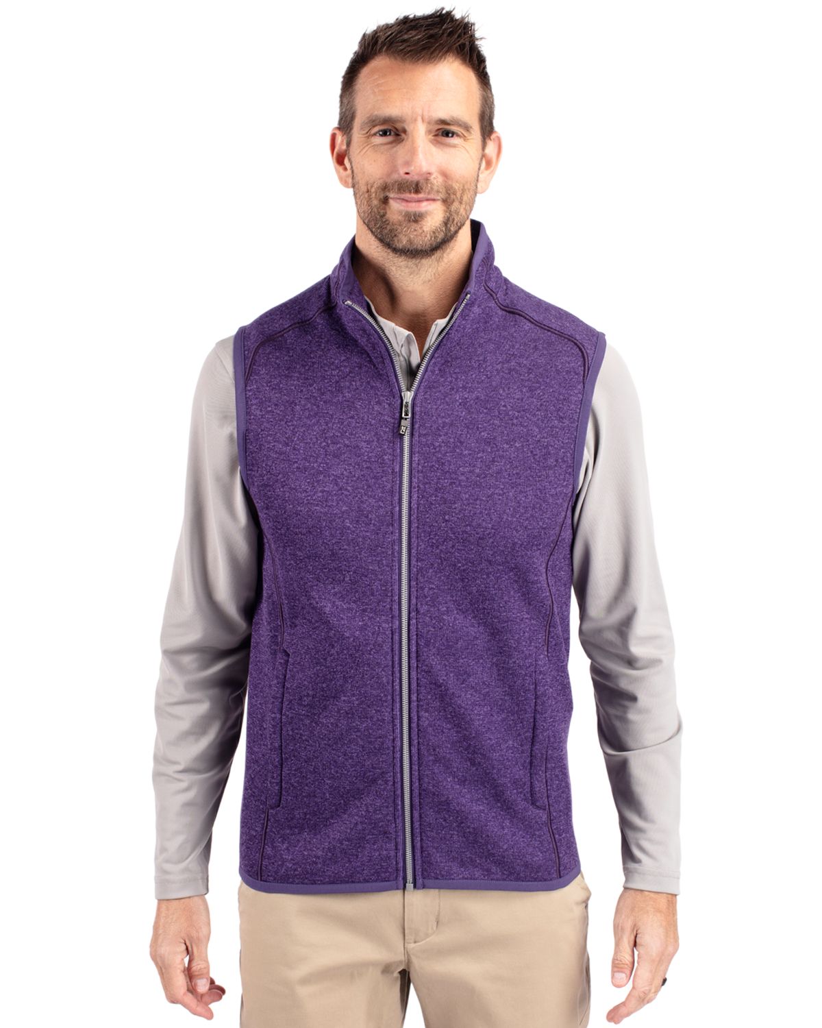 Cutter & Buck® Mainsail Sweater-Knit Mens Full Zip Vest