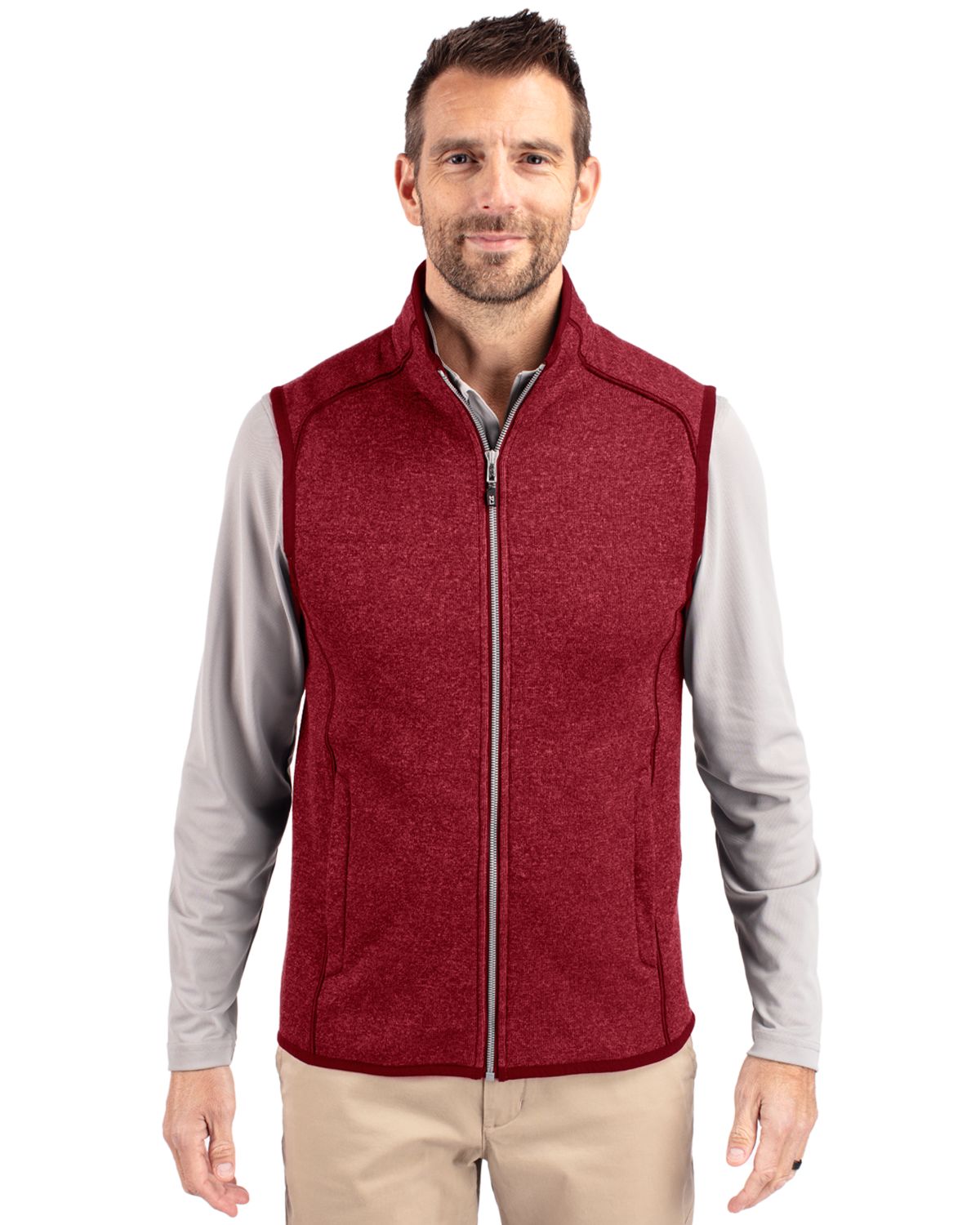 Cutter & Buck® Mainsail Sweater-Knit Mens Full Zip Vest