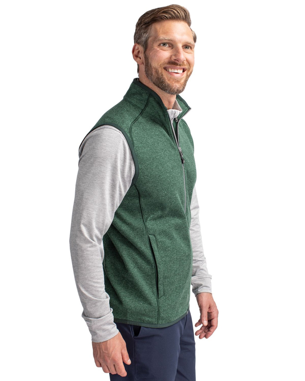 Cutter & Buck® Mainsail Sweater-Knit Mens Full Zip Vest