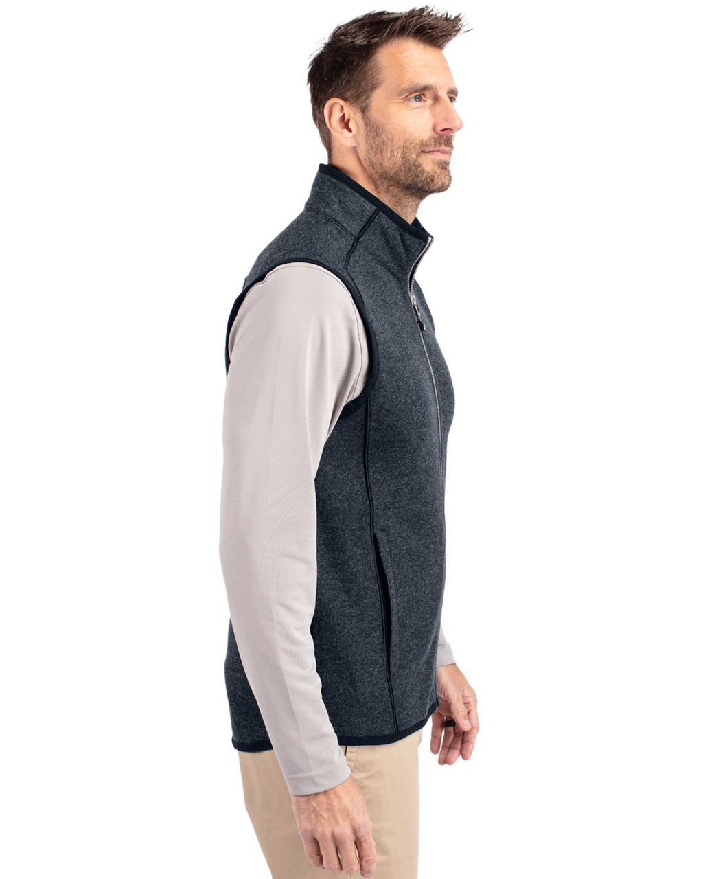 Cutter & Buck® Mainsail Sweater-Knit Mens Full Zip Vest