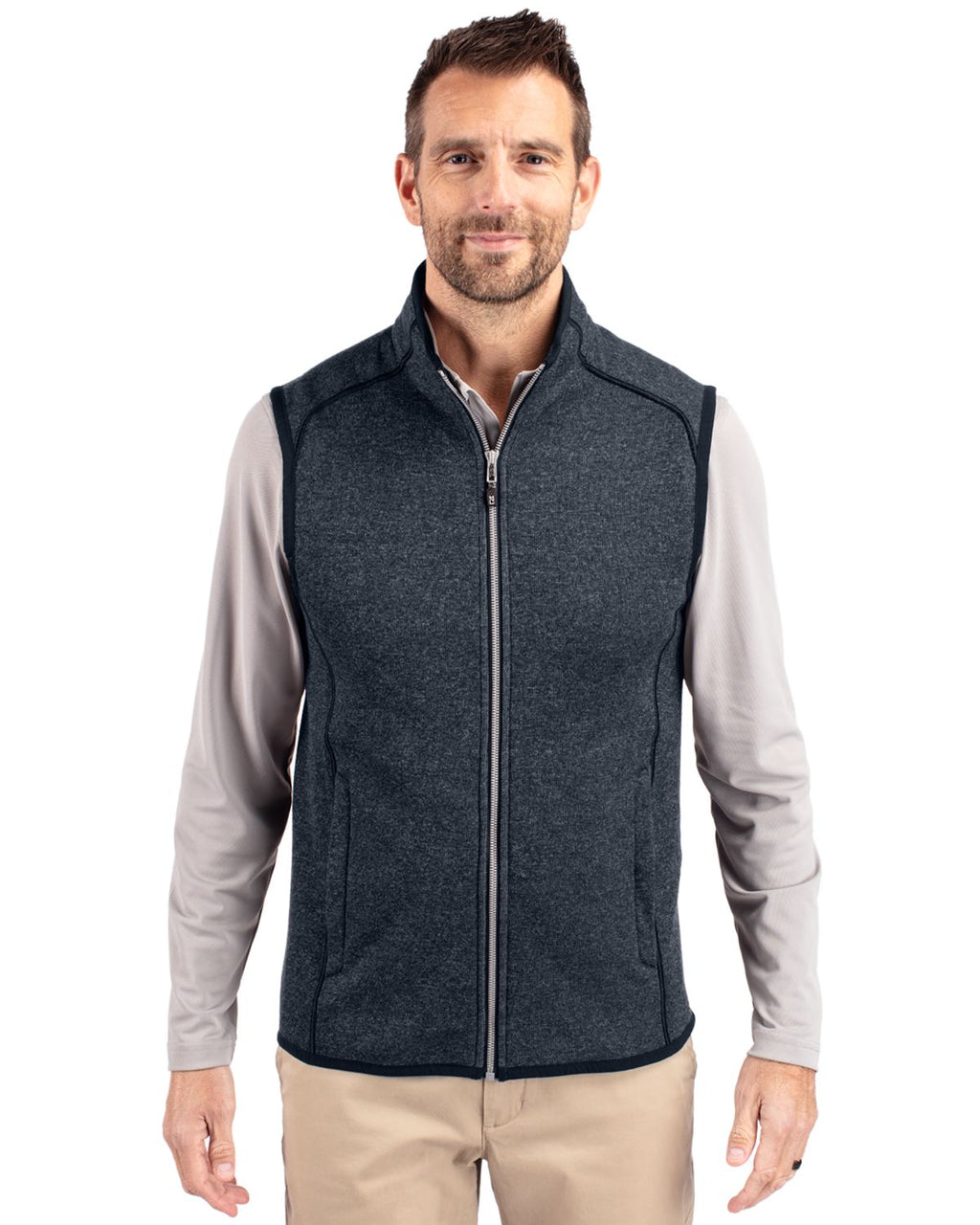 Cutter & Buck® Mainsail Sweater-Knit Mens Full Zip Vest