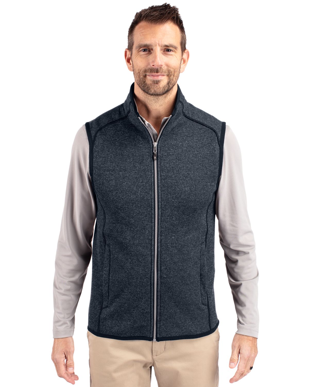 Cutter & Buck® Mainsail Sweater-Knit Mens Full Zip Vest