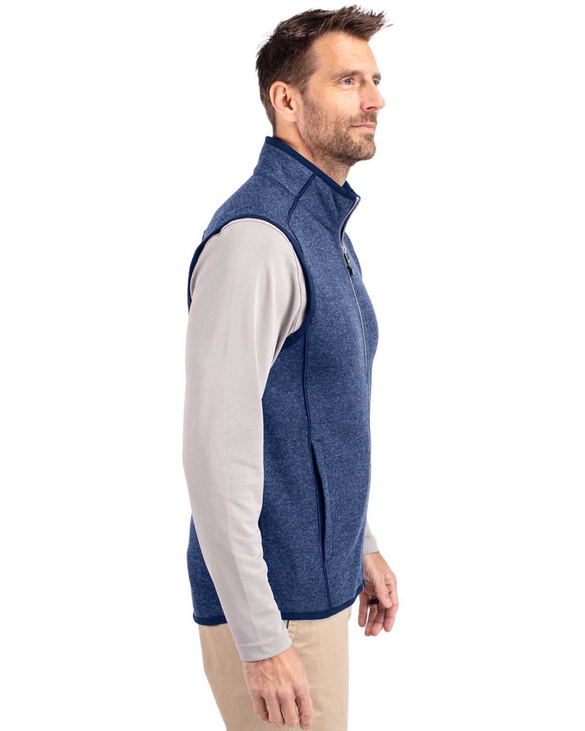 Cutter & Buck® Mainsail Sweater-Knit Mens Full Zip Vest