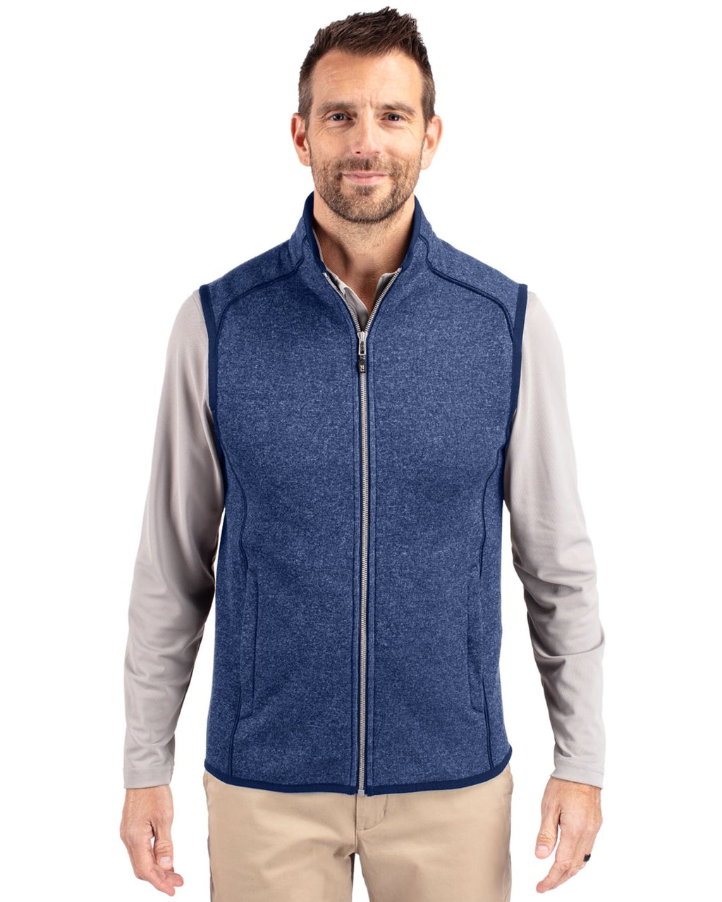Cutter & Buck® Mainsail Sweater-Knit Mens Full Zip Vest